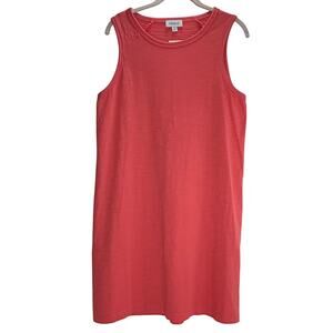 Evereve Bailey Tank Dress M Cayenne Sleeveless Knee Lightweight Cotton Beach NWT